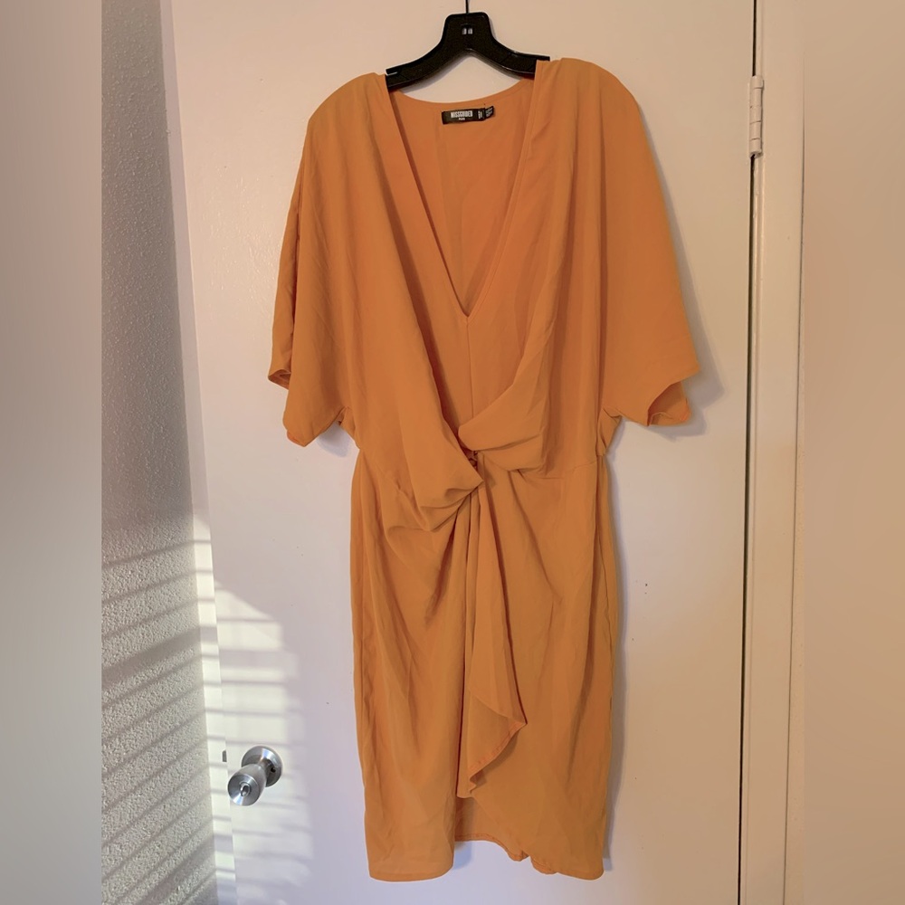 Yellow Knotted Short-Sleeved Dress